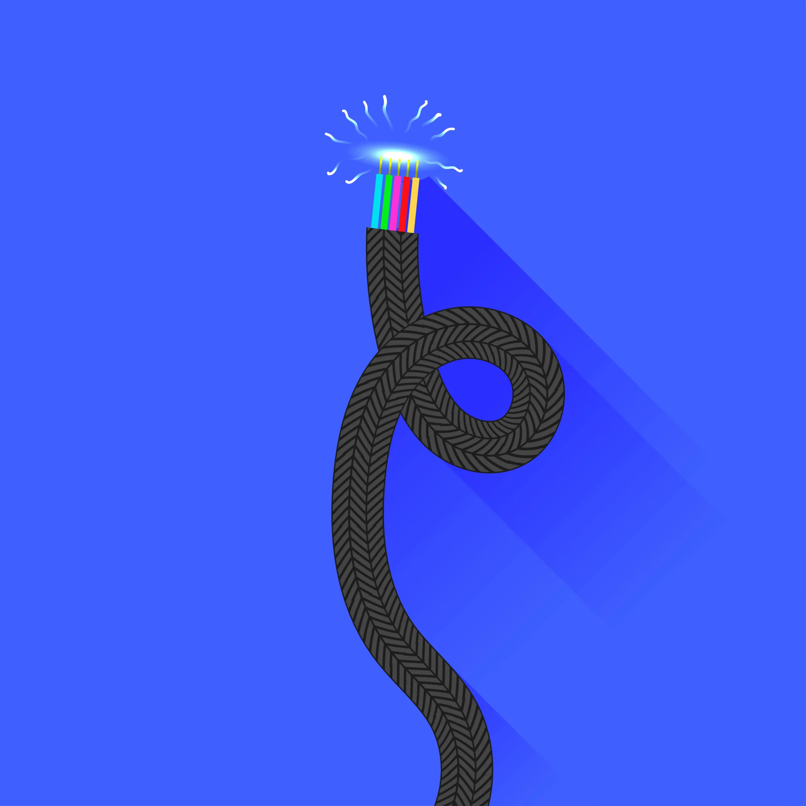 Illustration of a coaxial cable being cut, representing cord-cutting