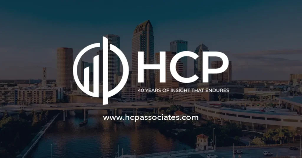 HCP Associates logo over the Tampa skyline, www.hcpassociates.com