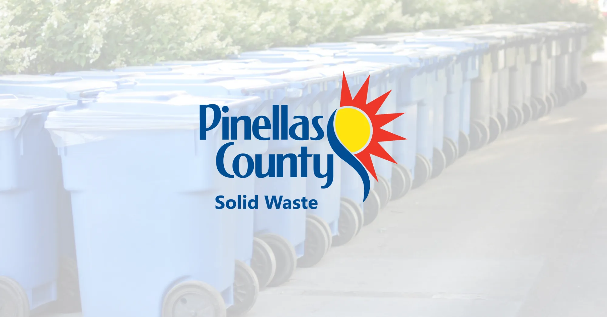 Rows of Pinellas County Solid Waste collection carts