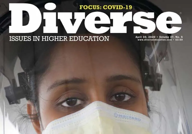 'Diverse: Issues in Higher Education' magazine cover focused on COVID-19