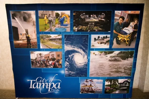 Media Backdrop at the EOC